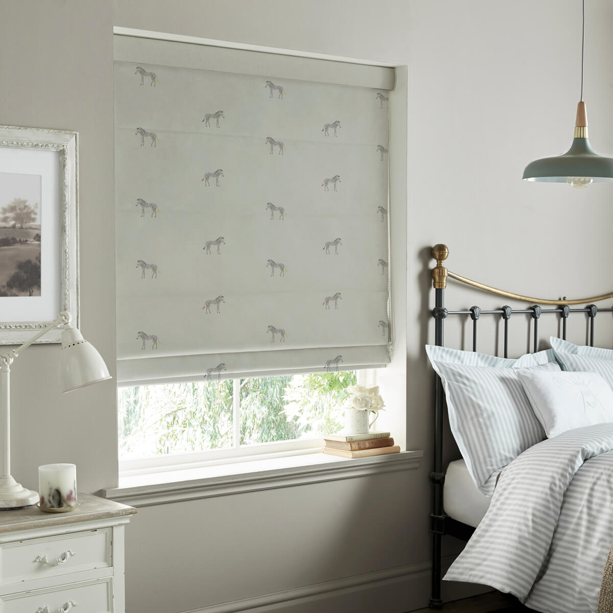 Zebra Linen Made to Measure Roman Blind