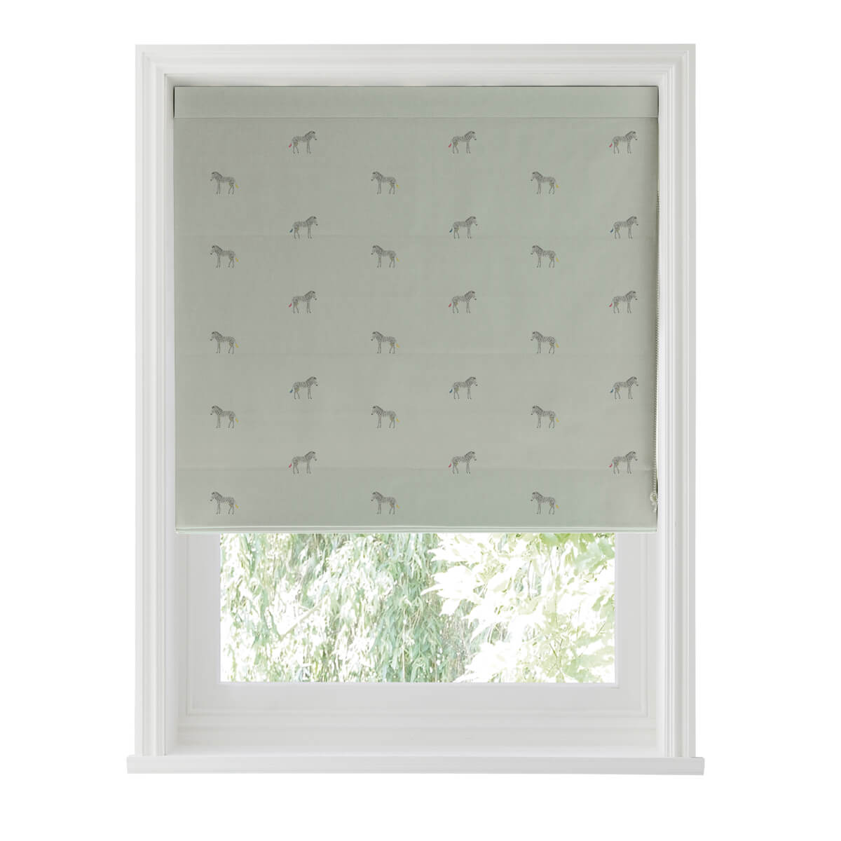 Zebra Sage Grey Curtains/Roman Blind Sample