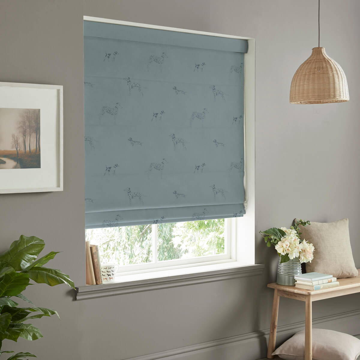 Fetch Teal Curtains/Roman Blind Sample