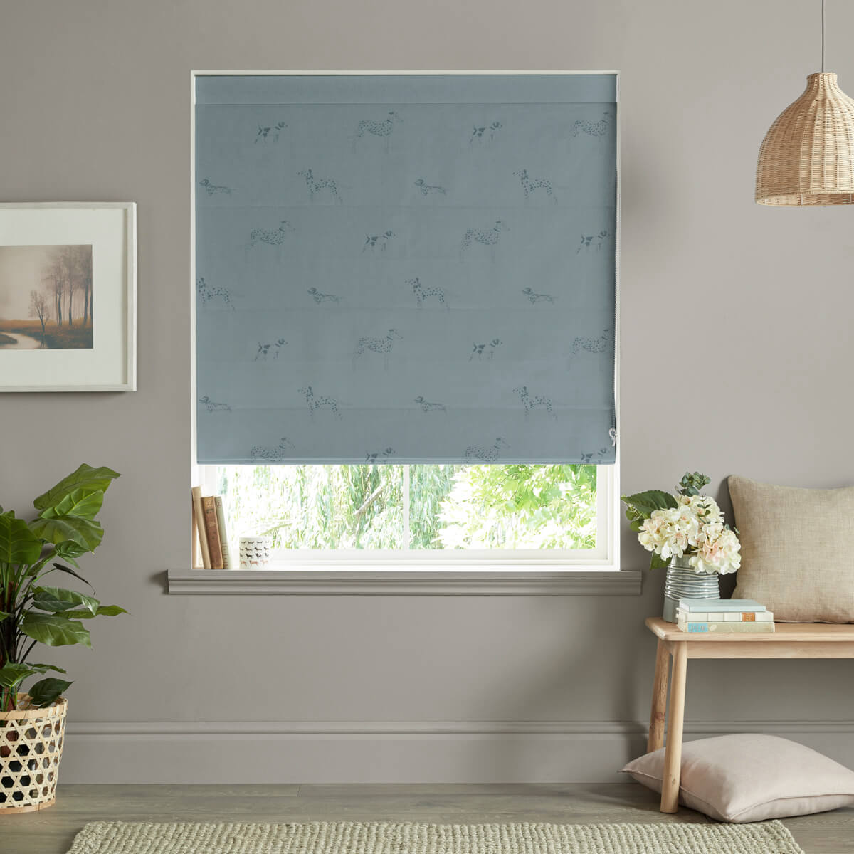 Fetch Teal Curtains/Roman Blind Sample