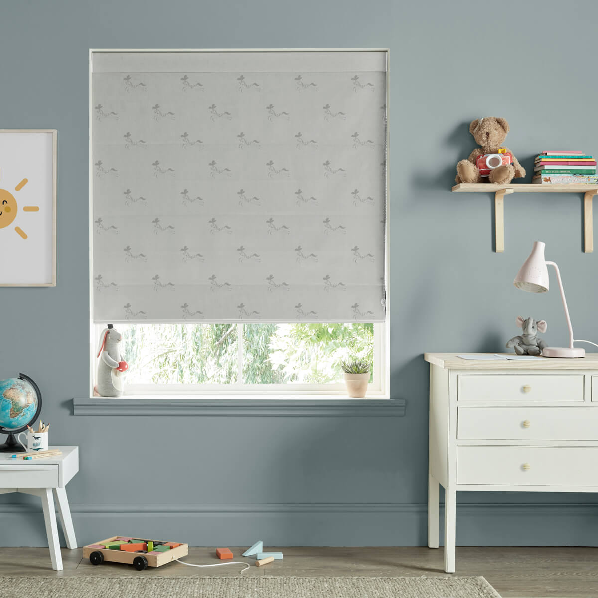 Fairground Ponies Warm Grey Made to Measure Roman Blind