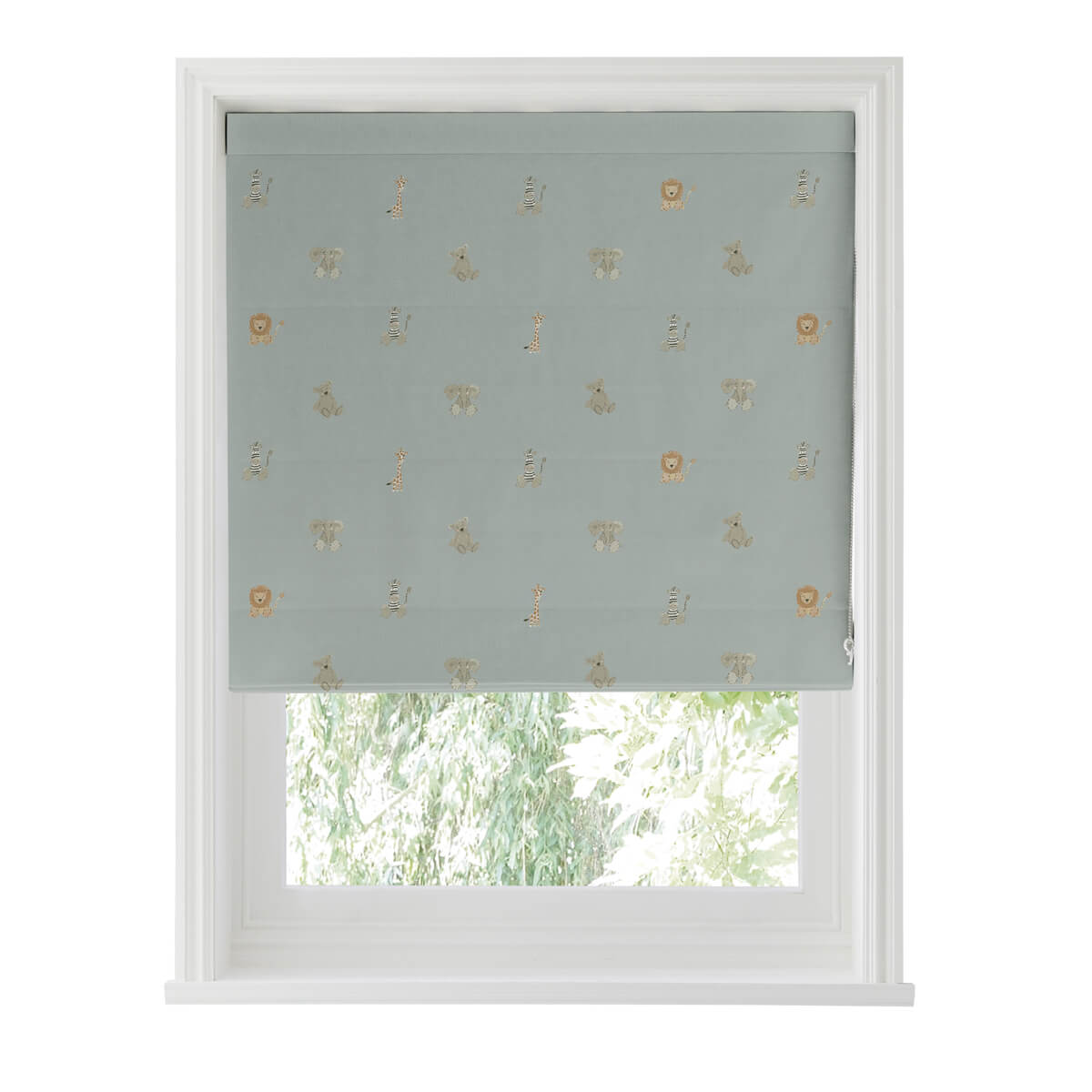 Bears & Balloons Sage Green Made to Measure Roman Blind