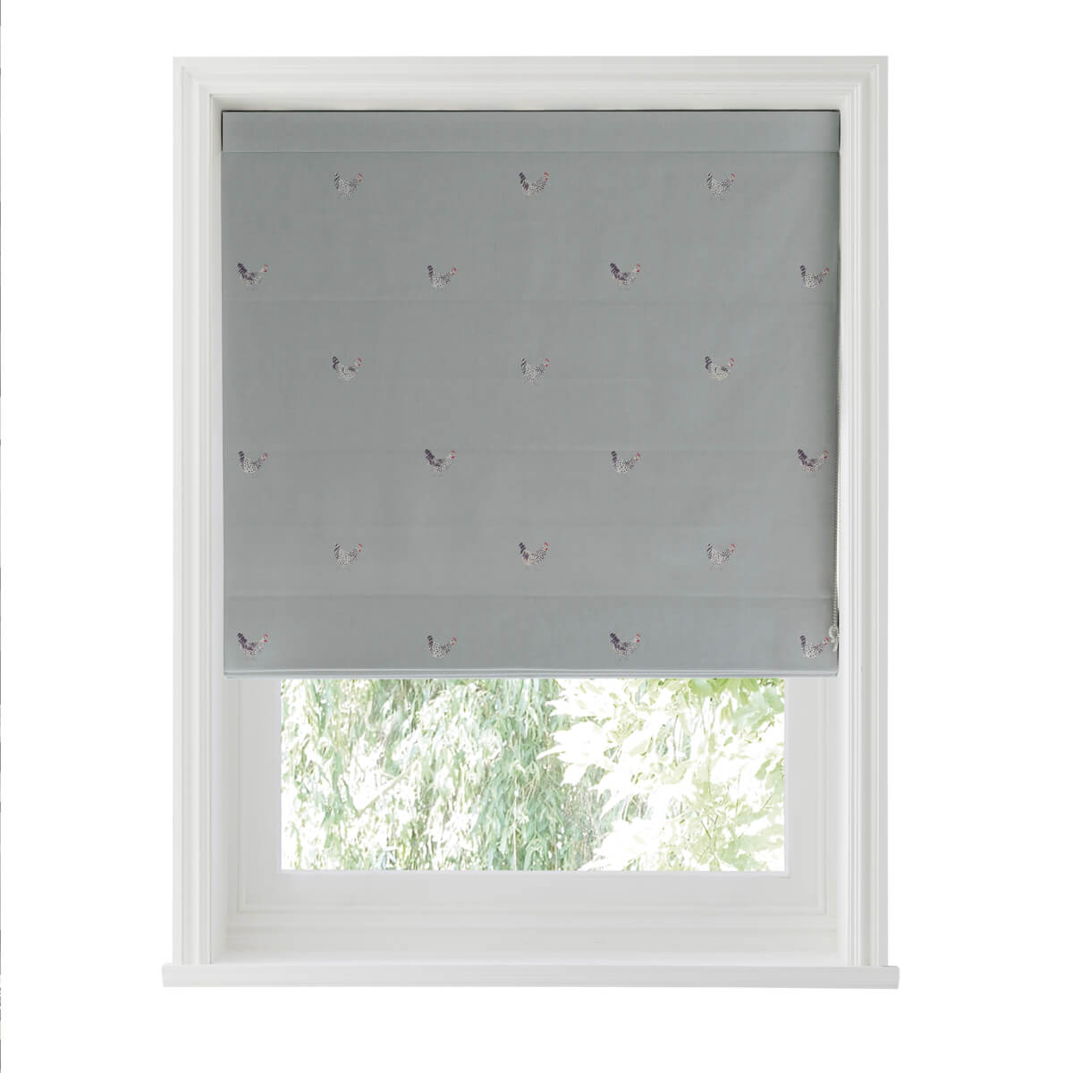 Chicken Pale Sage Blue Made to Measure Roman Blind