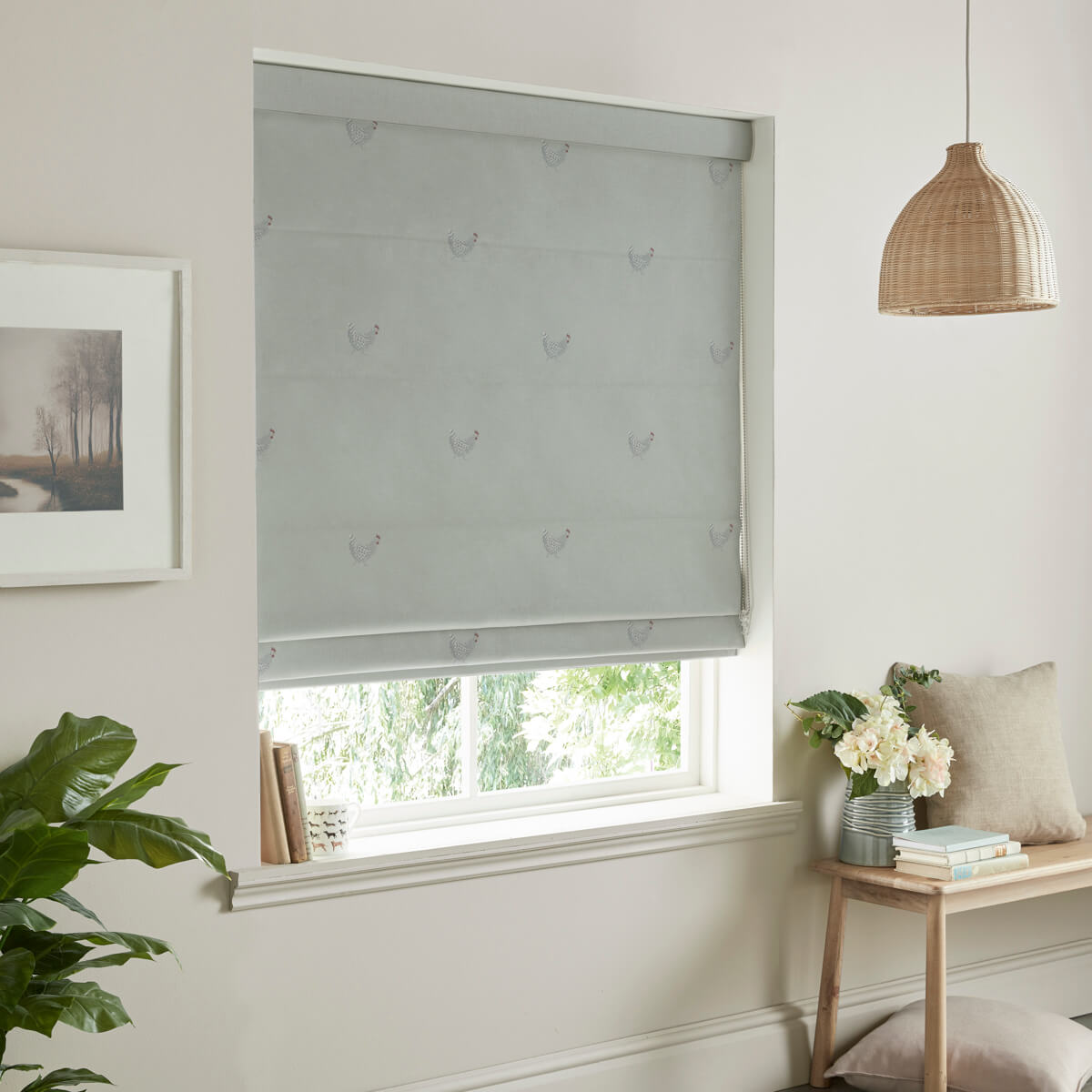 Chicken Sage Grey Made to Measure Roman Blind