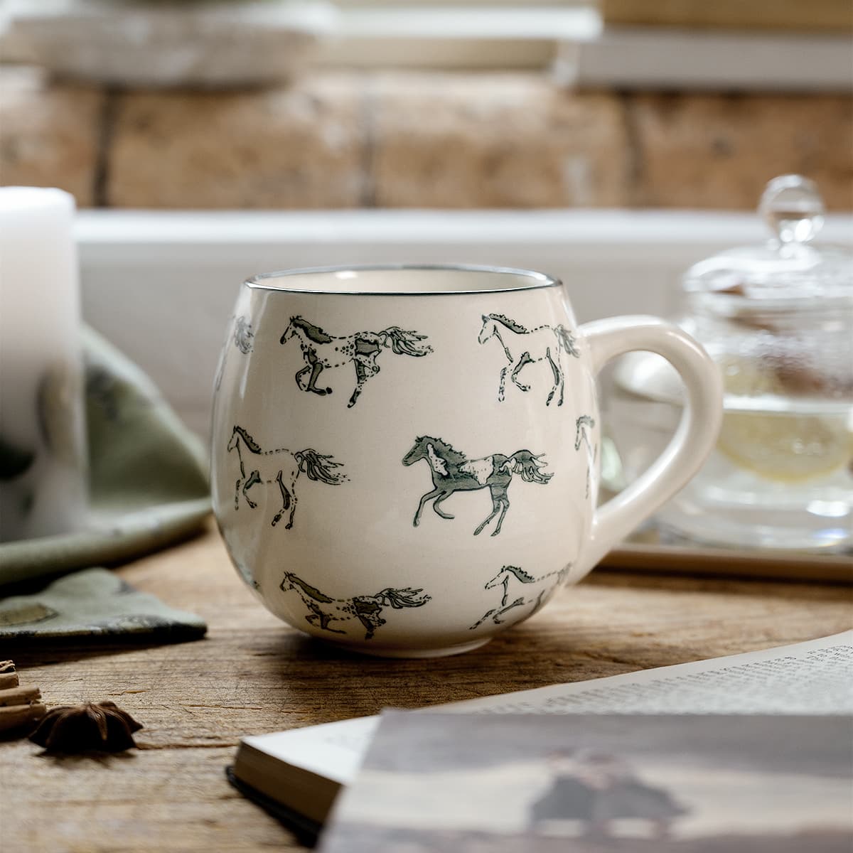 Grey Horse Stoneware Mug