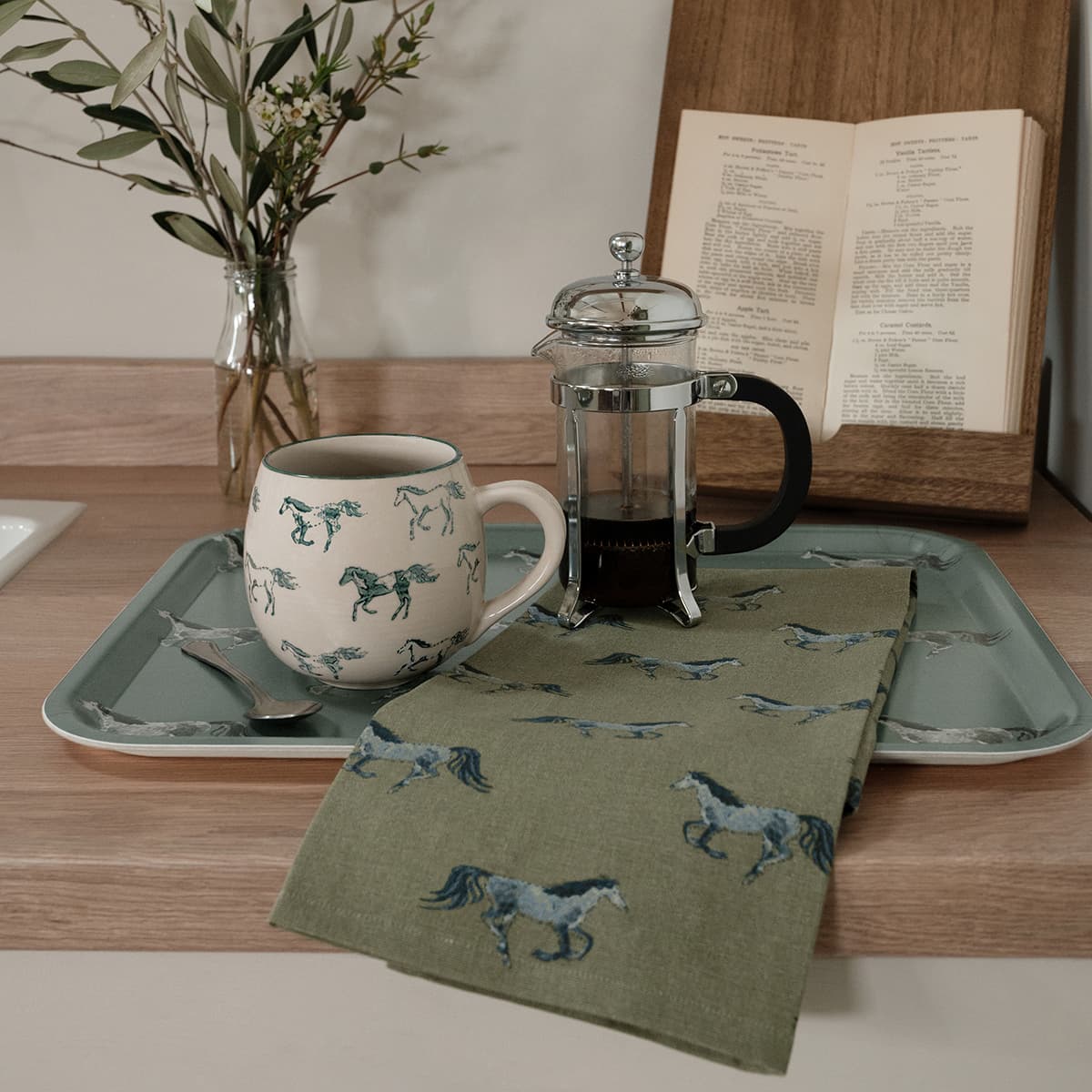 Grey Horse Tea Towel (Set of 2)