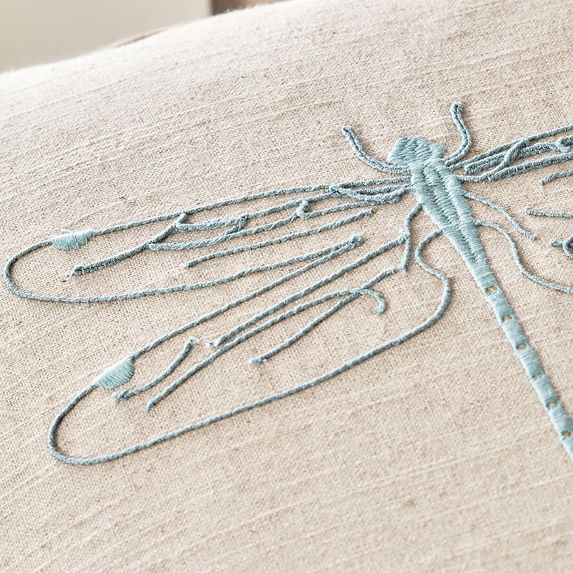 Dragonfly Linen Blend Embroidered Cushion by Sophie Allport