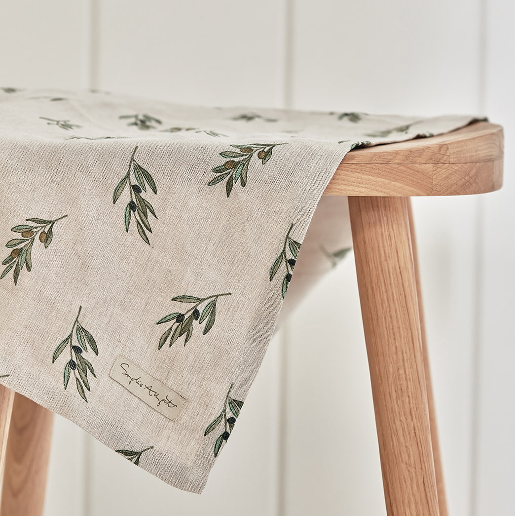 Olive Linen Tea Towel