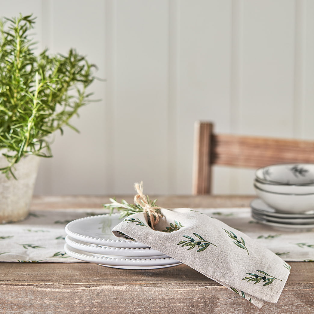 Olive Linen Napkins (Set of 4)