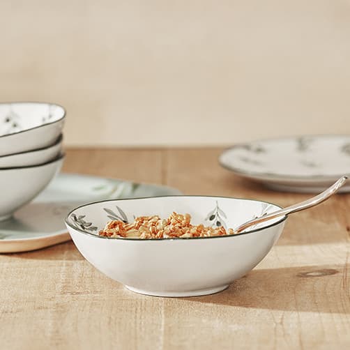 Olive Branches Stoneware Nibbles Bowl