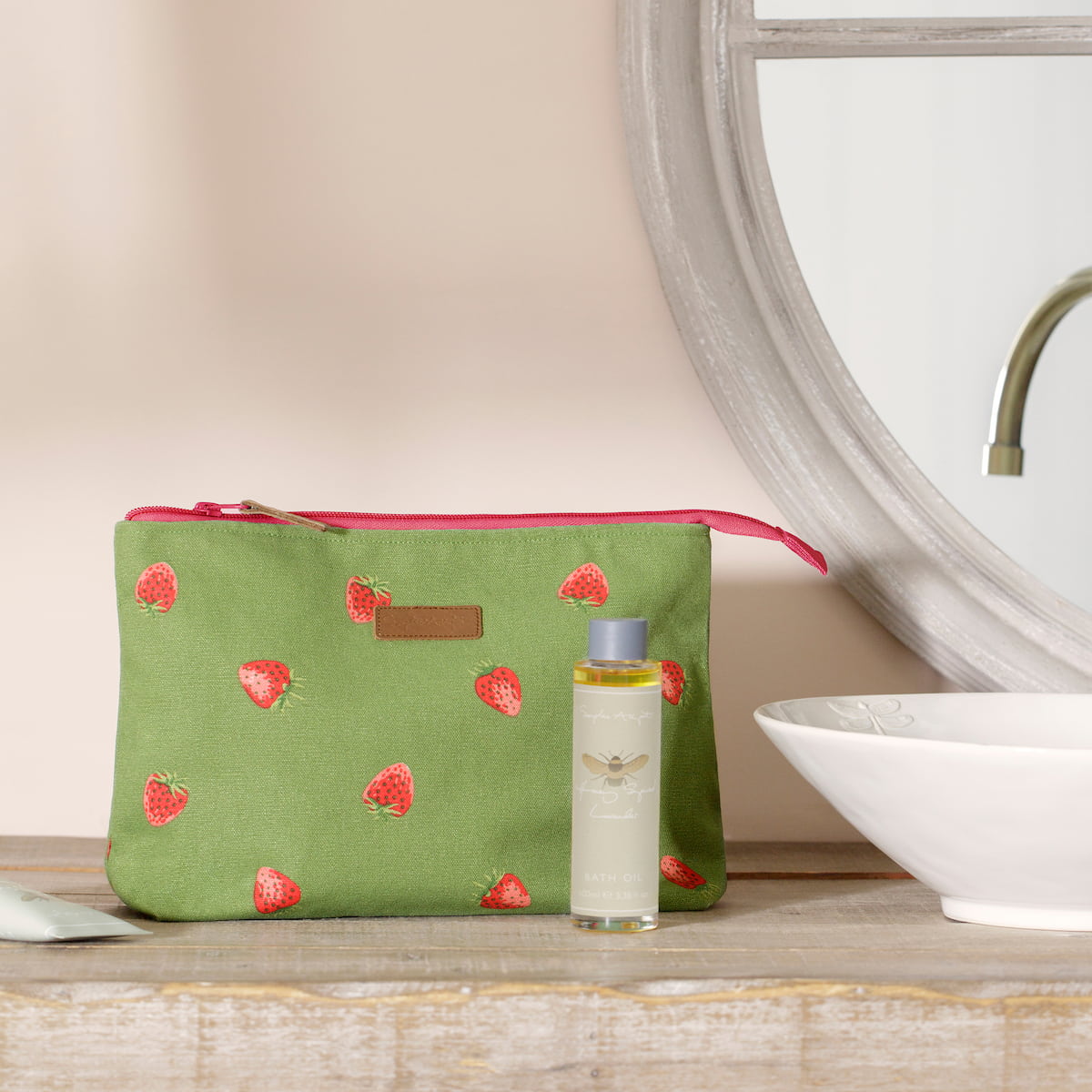 Strawberries Canvas Wash Bag