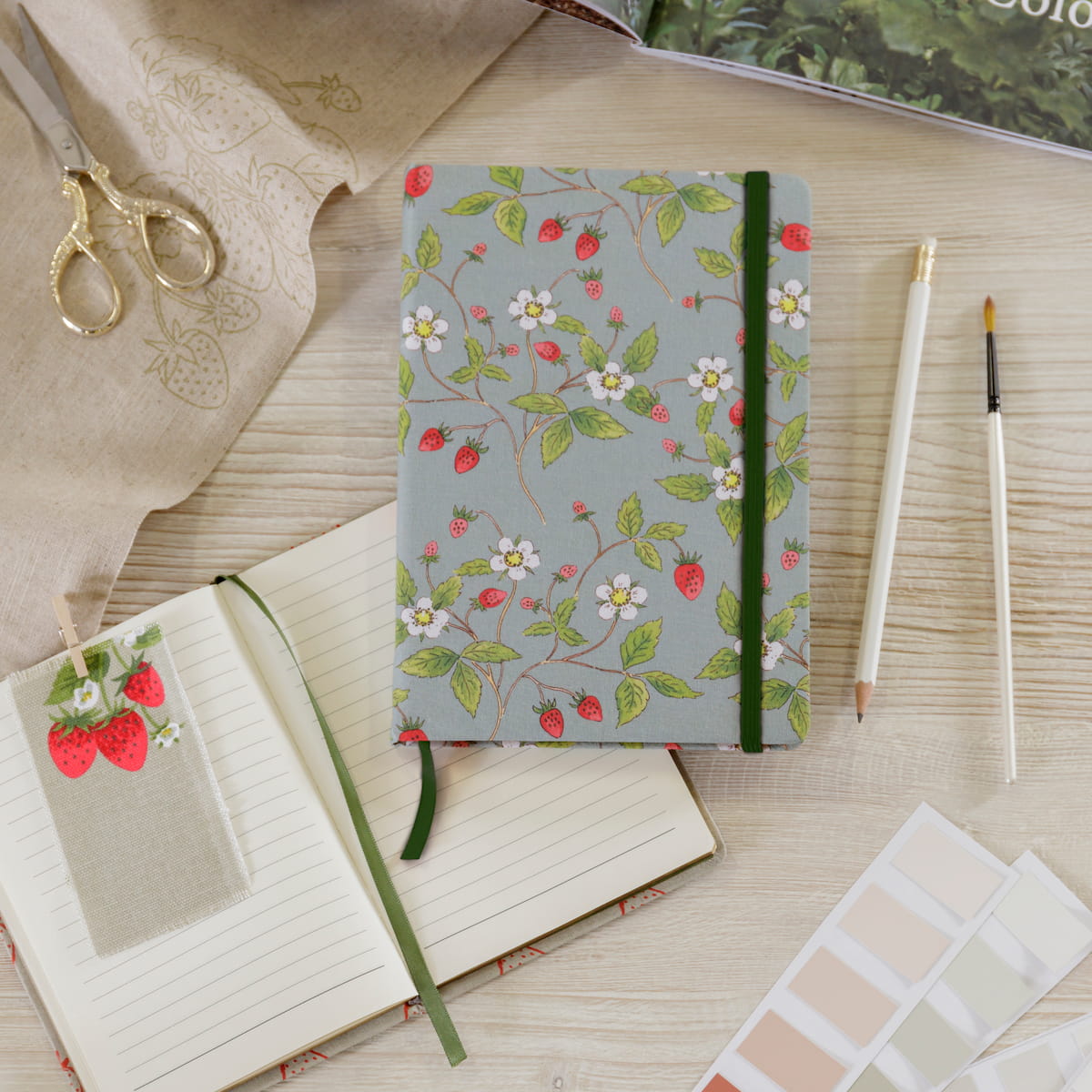 Strawberries A5 Fabric Notebook by Sophie Allport