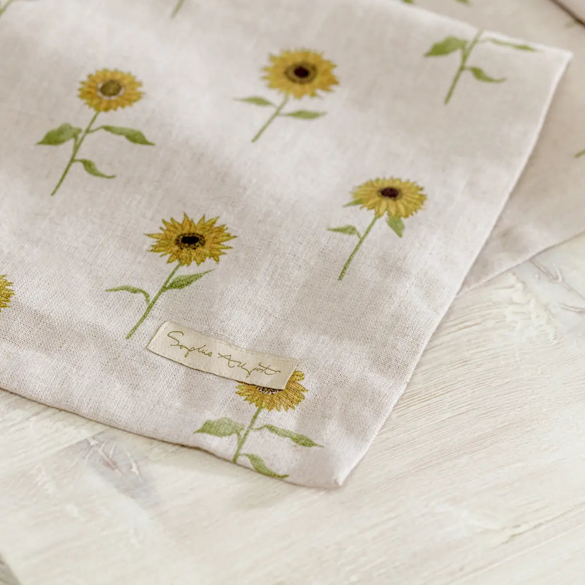 Sunflowers Linen Table Runner