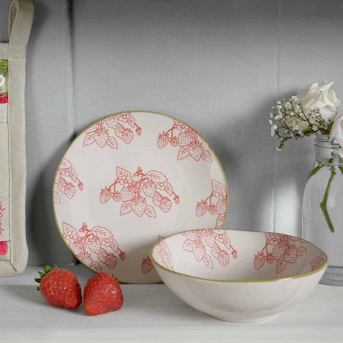 Strawberries Stoneware Side Plate