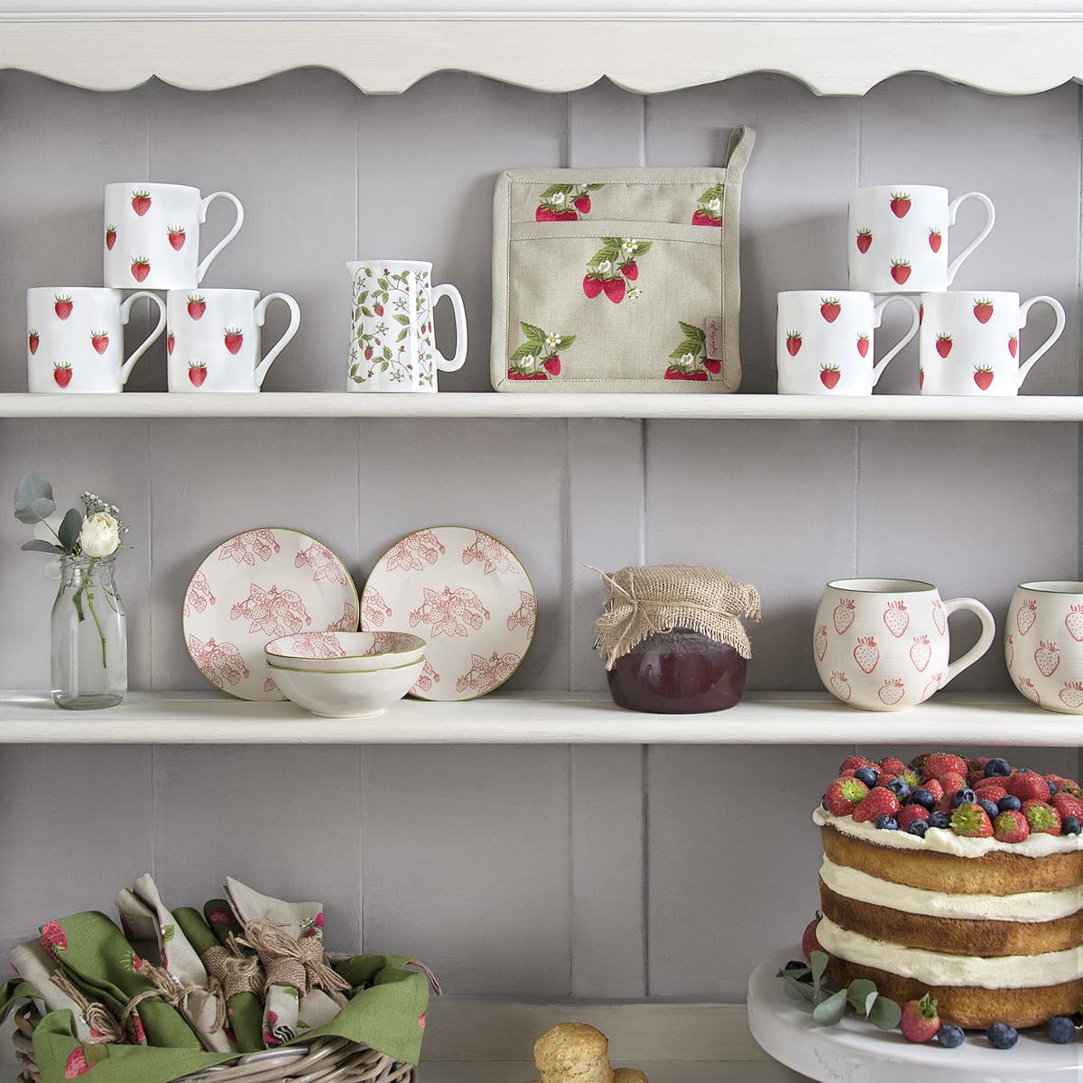 Strawberries Stoneware Mug
