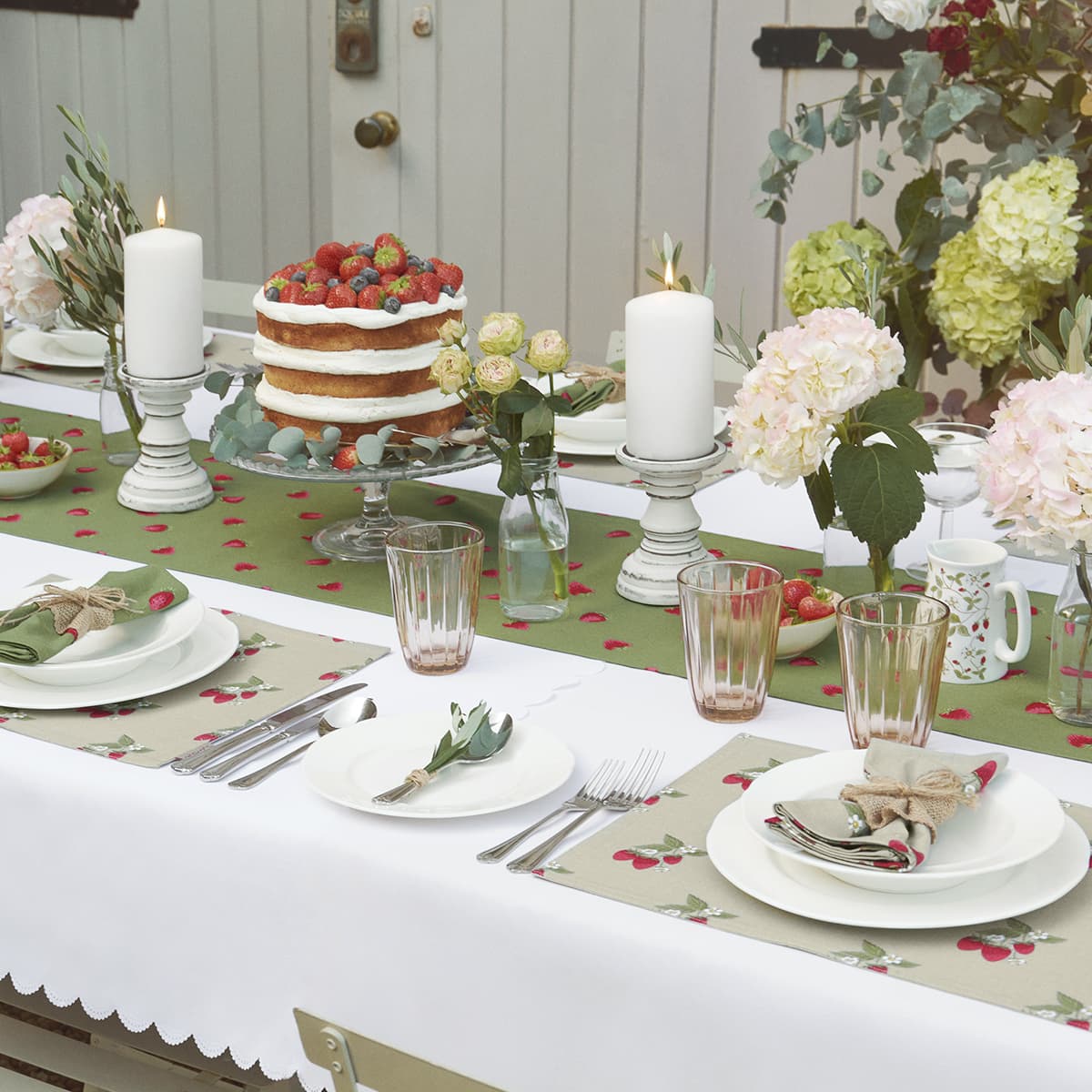 Strawberries Table Runner