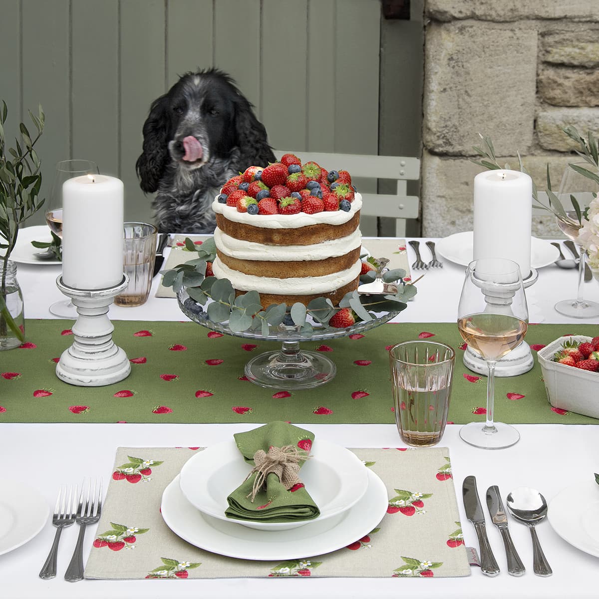Strawberries Table Runner