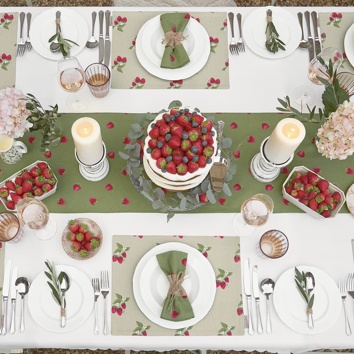 Strawberries Table Runner