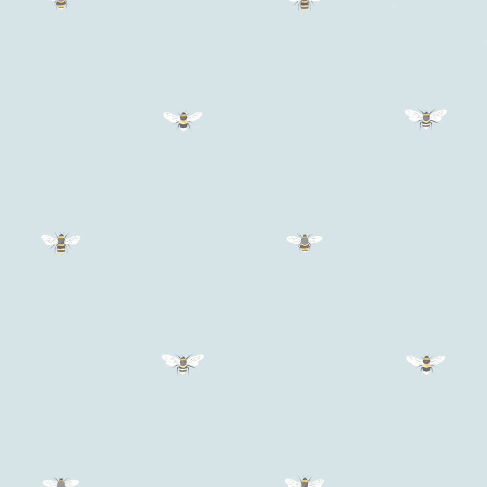 Bees Duck Egg Wallpaper