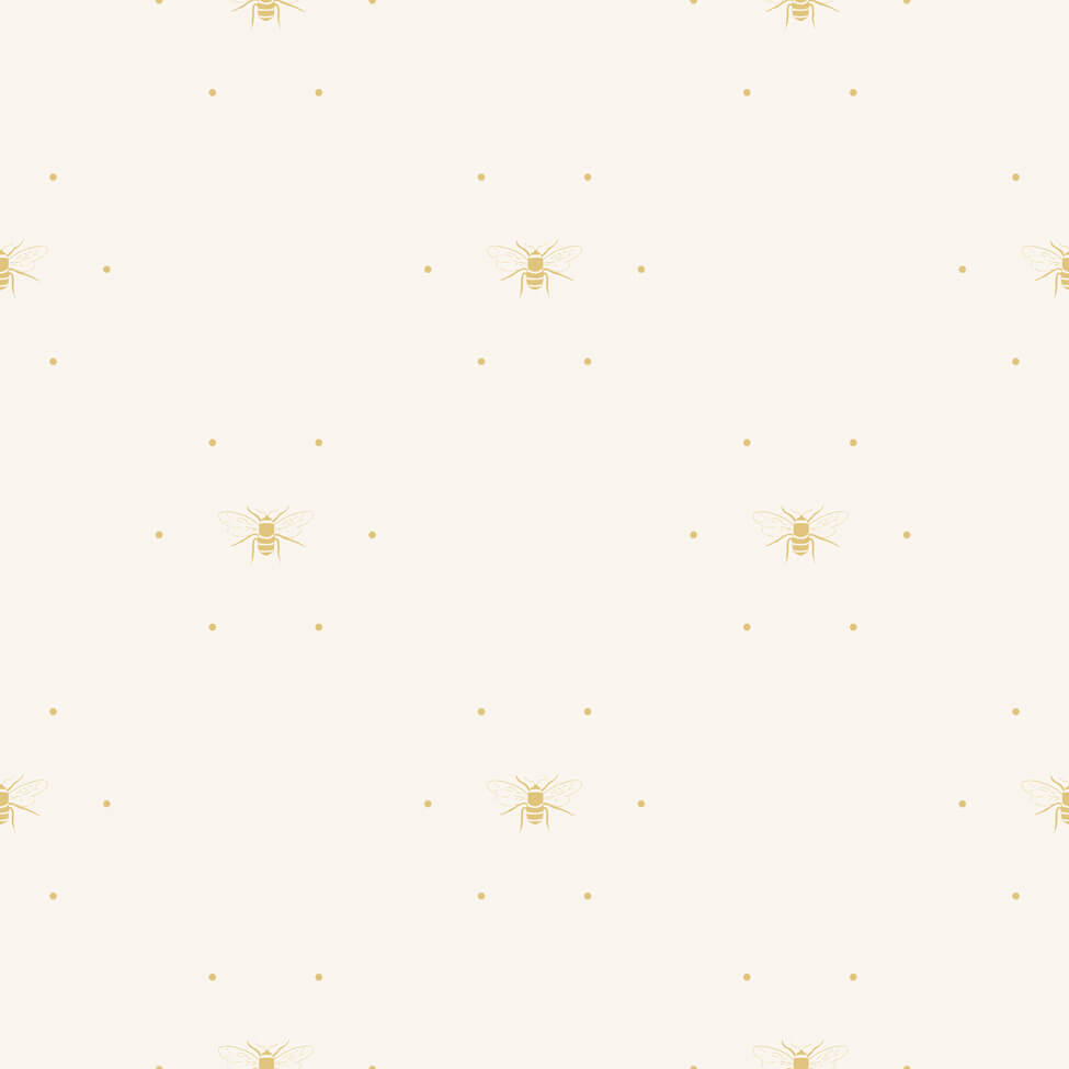 Bees Silhouette Cream & Ochre Wallpaper