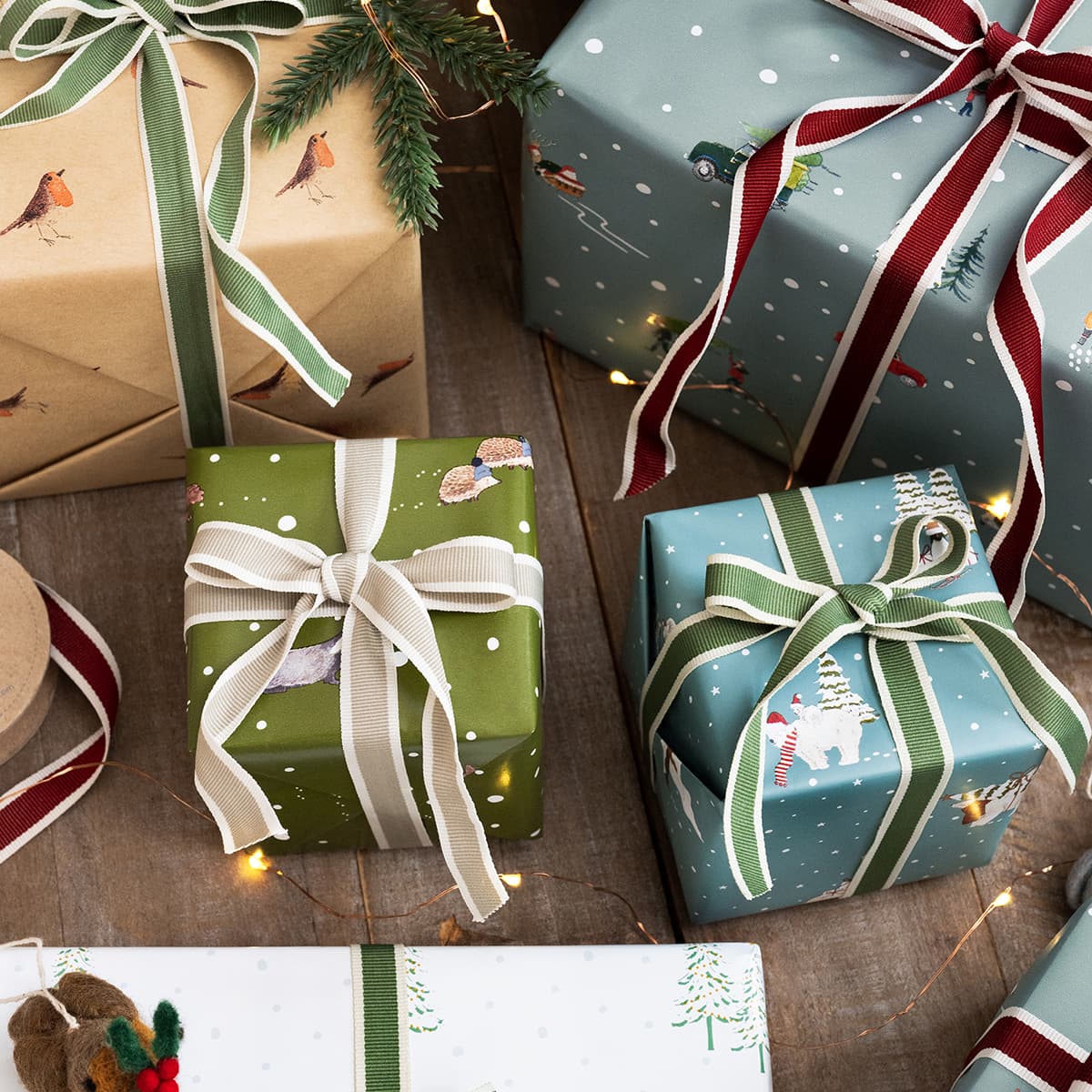 Leaf Green Stripe Ribbon